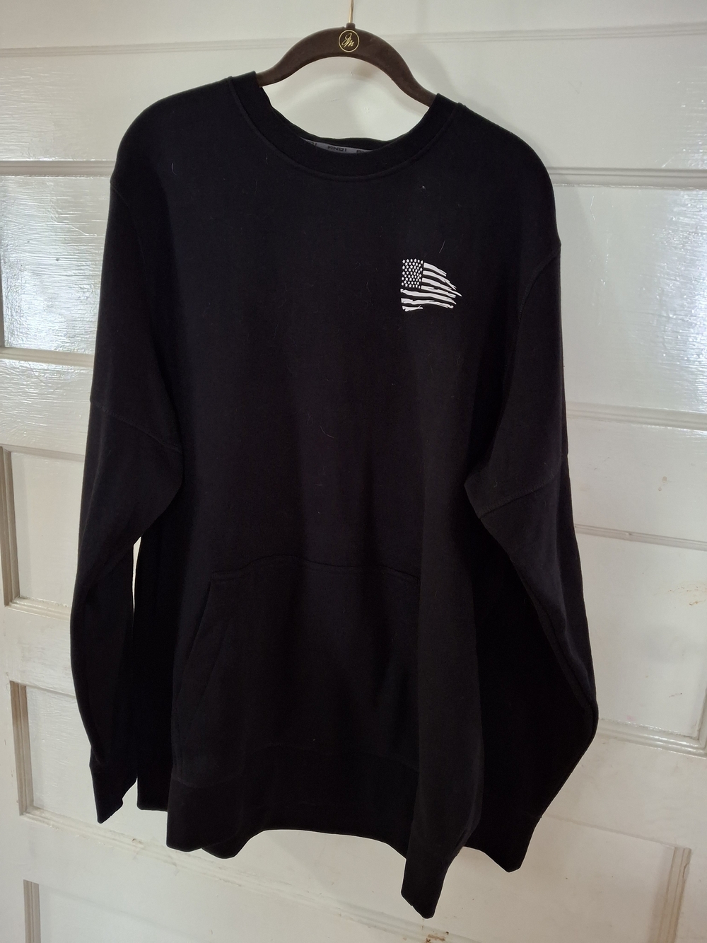 And1 Black Crewneck Sweatshirt with Small White Flag Graphic